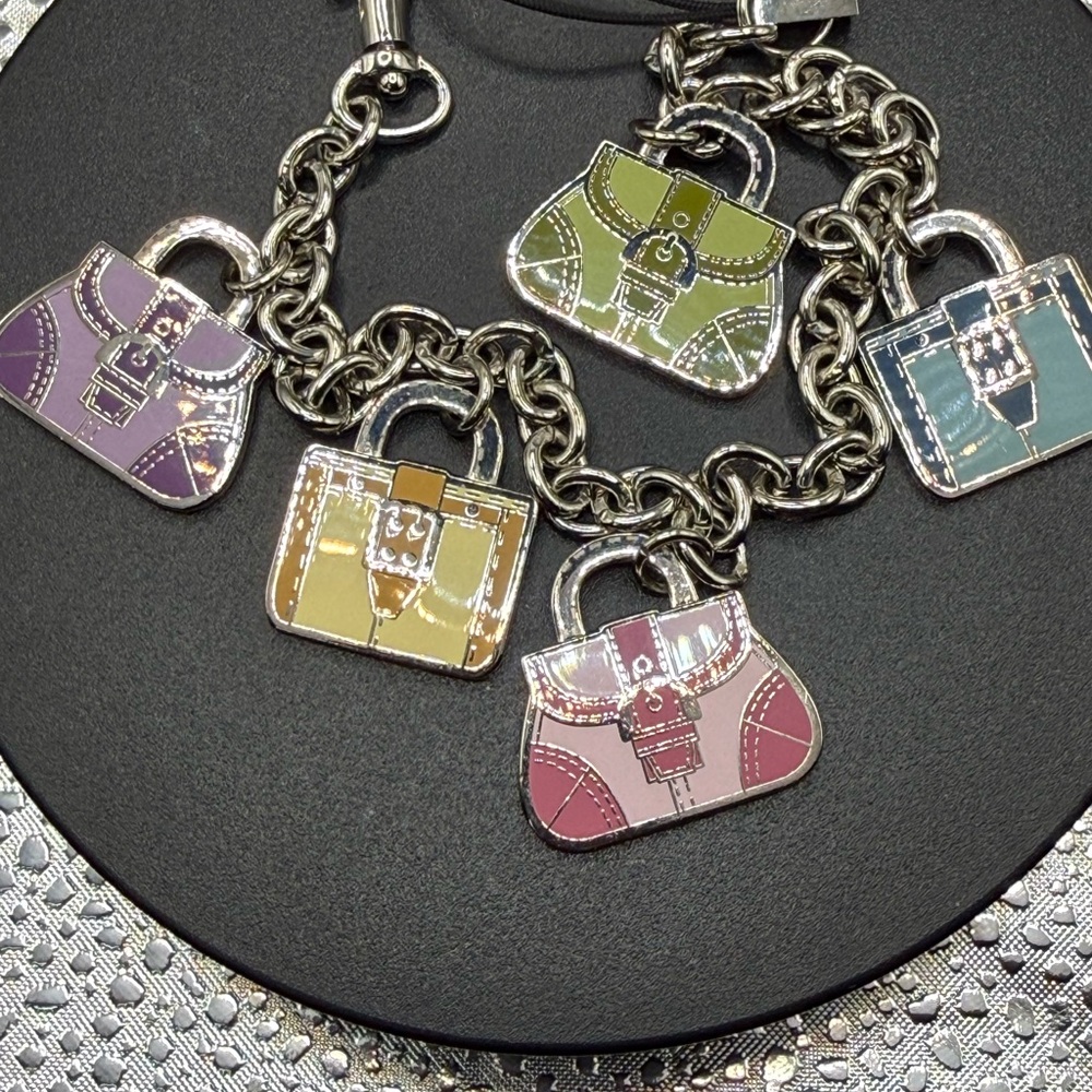 Coach Soho Purse Bag Charm – Multicolor Handbag Charms | Silver Tone - Picture 3 of 11